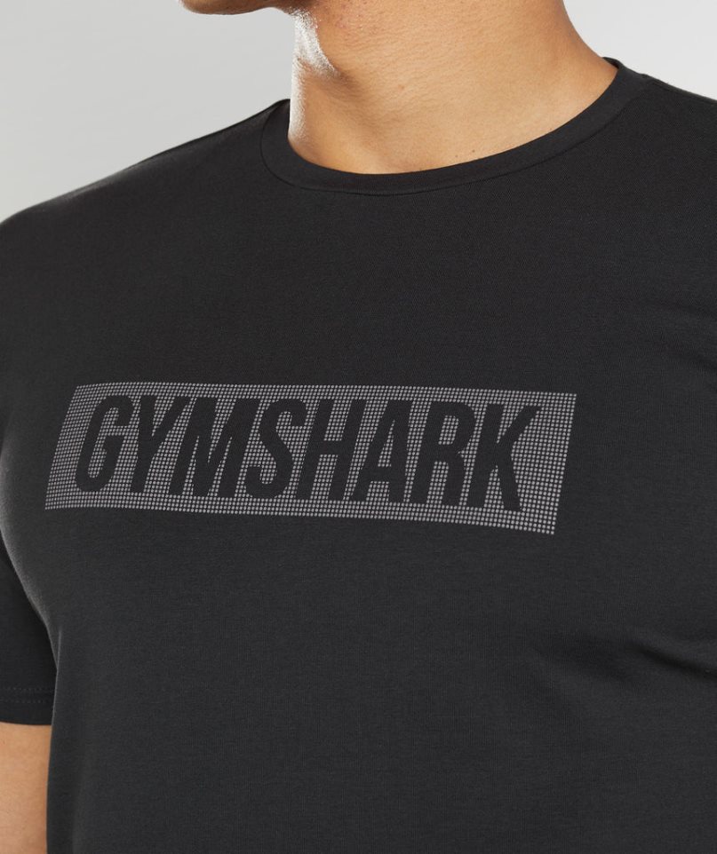 Men's Gymshark Block T-Shirts Black | CA D153AN